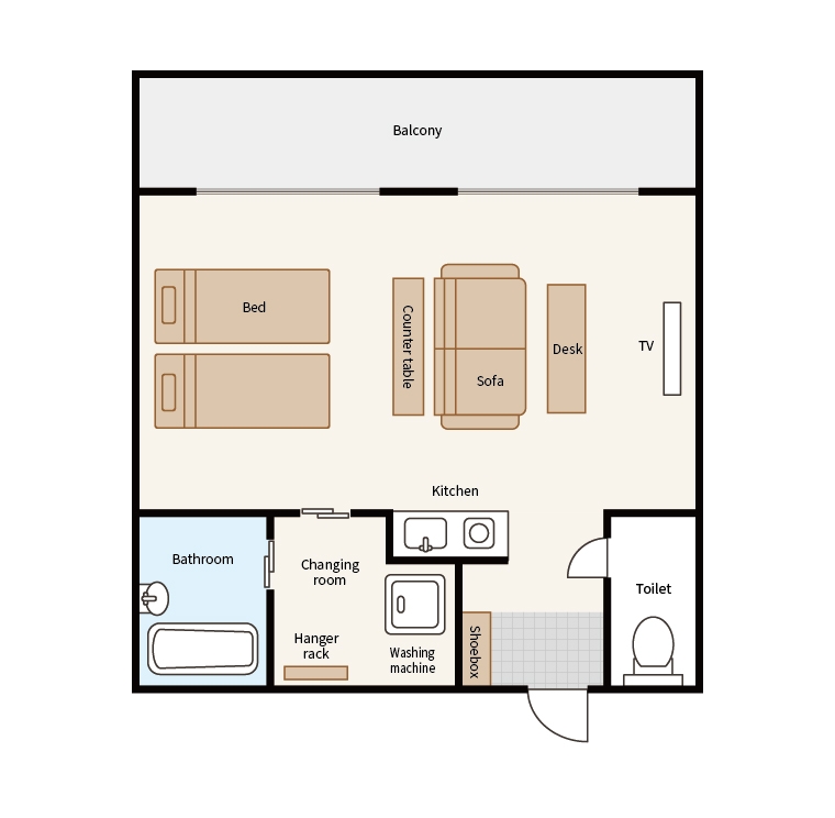 Twin Room Room Layout